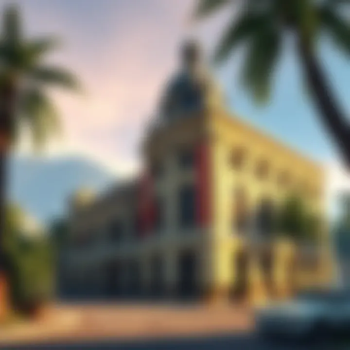 A view of the oldest building in GTA 5, showcasing its architecture and surroundings