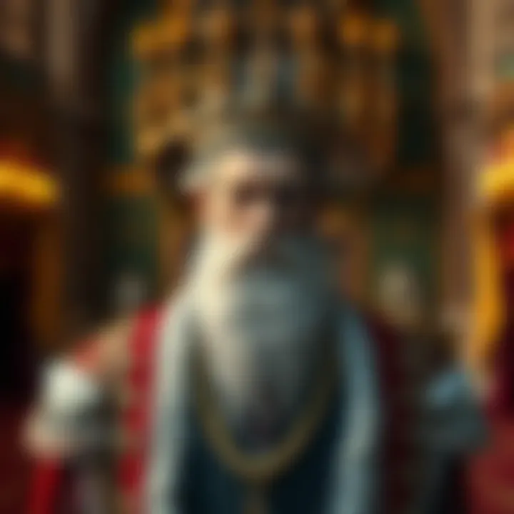 Oldest Lord in History Portrait of the oldest Lord in a grand castle setting, showcasing their historical attire and regal demeanor