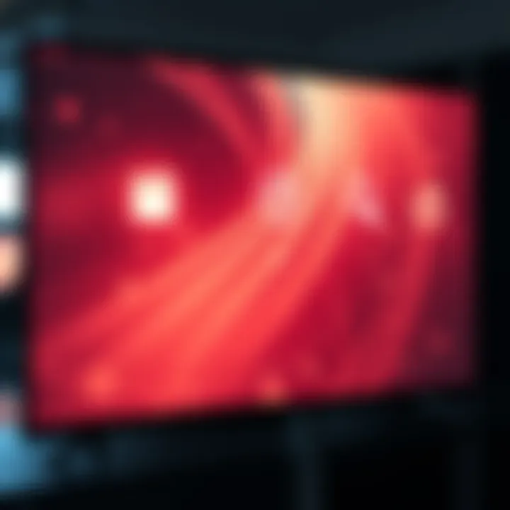 An OLED display showing faintly burnt JQ icons on the screen, highlighting the burn-in issue.