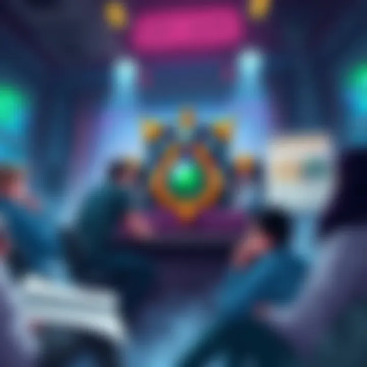 Omega Buster Card An illustration of the Omega Buster card in a game setting, surrounded by player discussions and strategy notes.