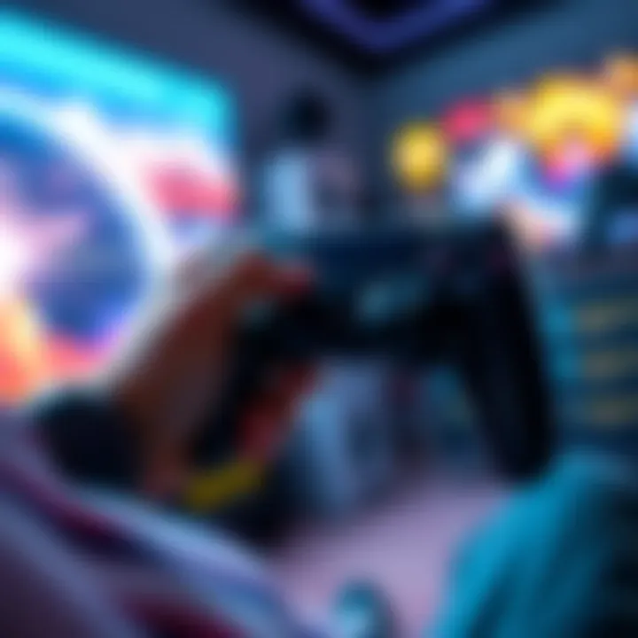 A person playing a video game with one hand on a PS5 controller, showcasing accessibility in gaming.