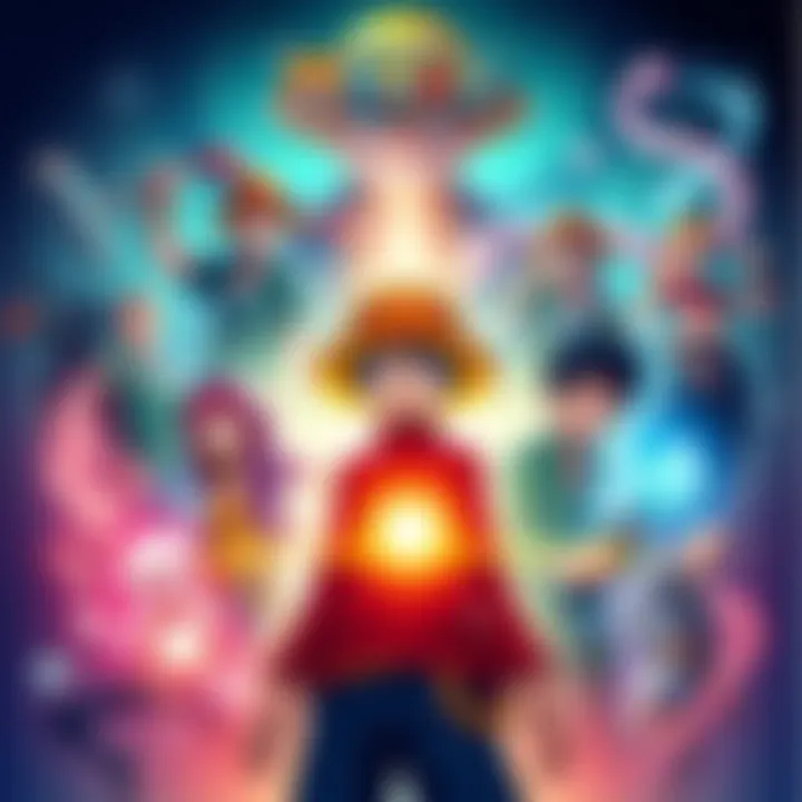 An illustration showcasing characters from One Piece with game elements, hinting at a new game release.