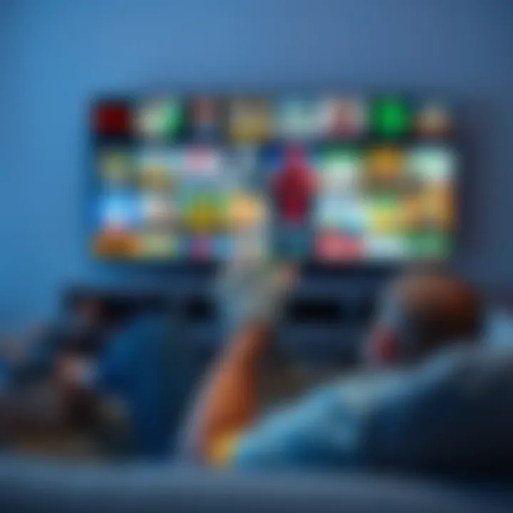 One-Handed Gaming A person sitting comfortably on a couch holding a game controller with one hand while wearing a sling on the other arm, surrounded by various game titles displayed on a TV screen.