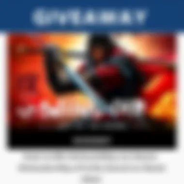 A promotional image for the Onimusha: Way of the Sword giveaway on Steam. It shows game artwork featuring a warrior ready for battle with a sword, alongside text about the giveaway.