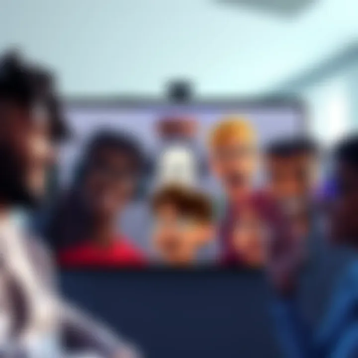 A group of diverse people engaging in a video call on Discord, showing their faces with animated reactions, symbolizing connection and collaboration.