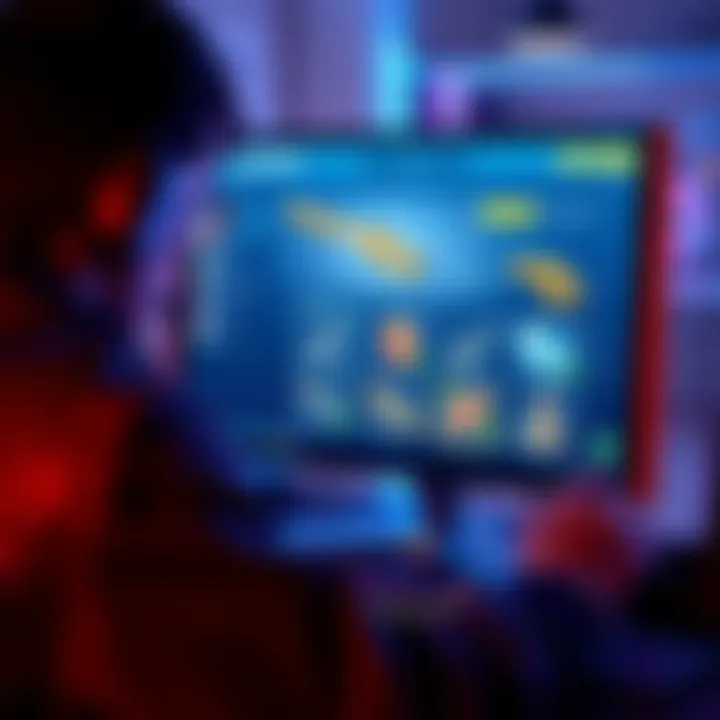 A player looking at a computer screen displaying current active escalations and loot preferences in a game.