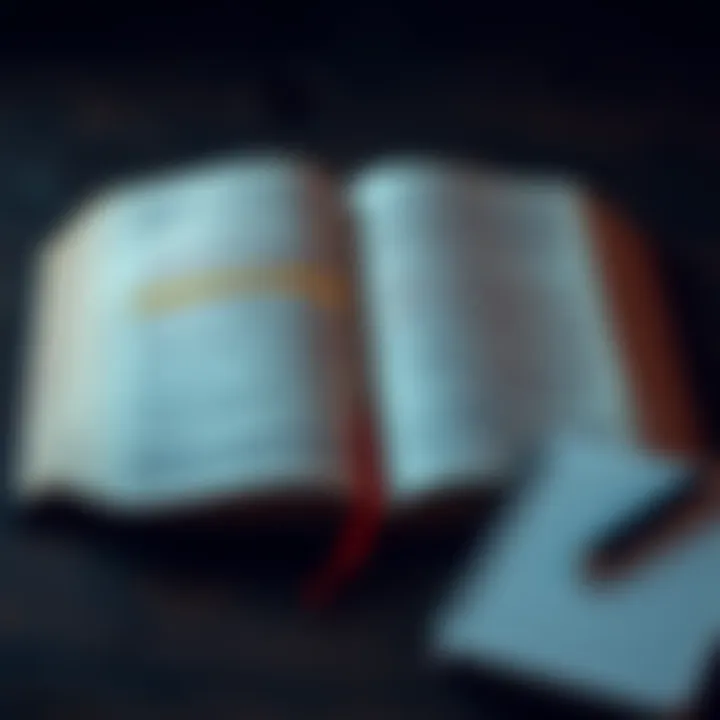 An open book showing highlighted text and a notepad with notes beside it, symbolizing partial reading and discussion