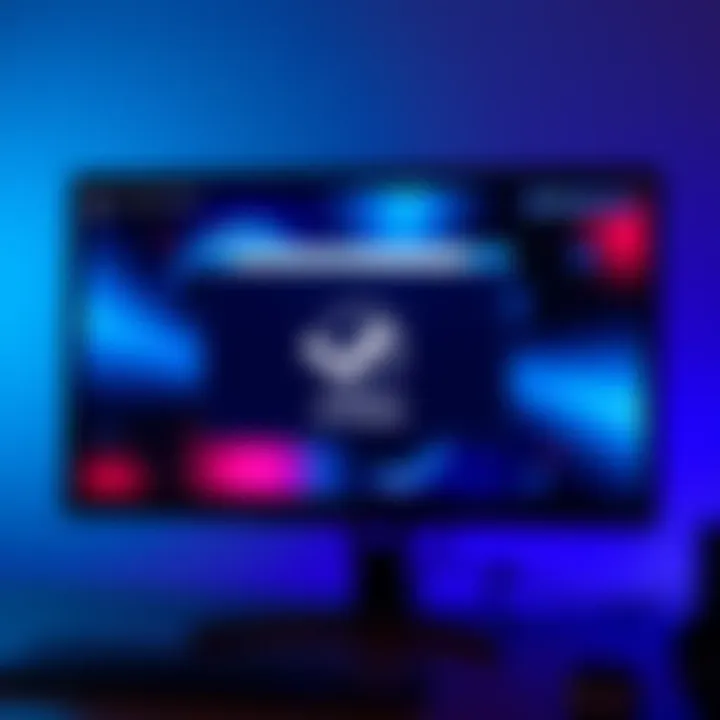 A computer screen showing Steam with a browser window open, displaying a web link.