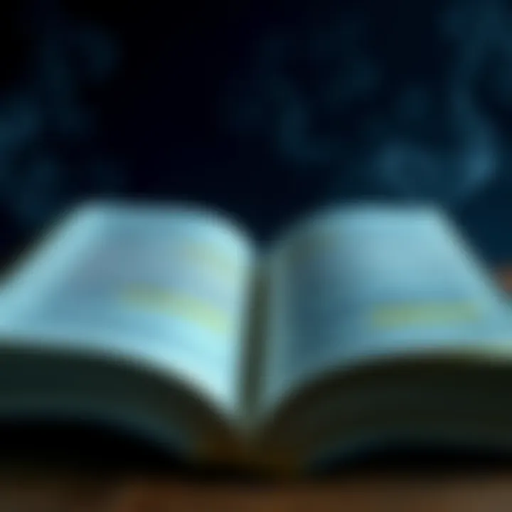 An open book showcasing various translations for first-time readers with highlighted text