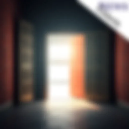 An open door letting in bright light, symbolizing accessibility and openness