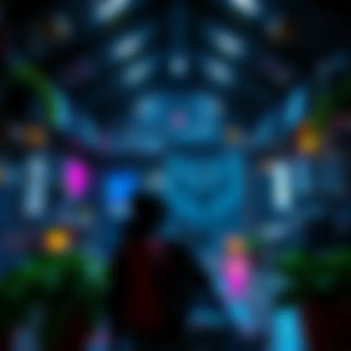 A player customizing their safehouse in an open-world game, surrounded by unique decorations and features.