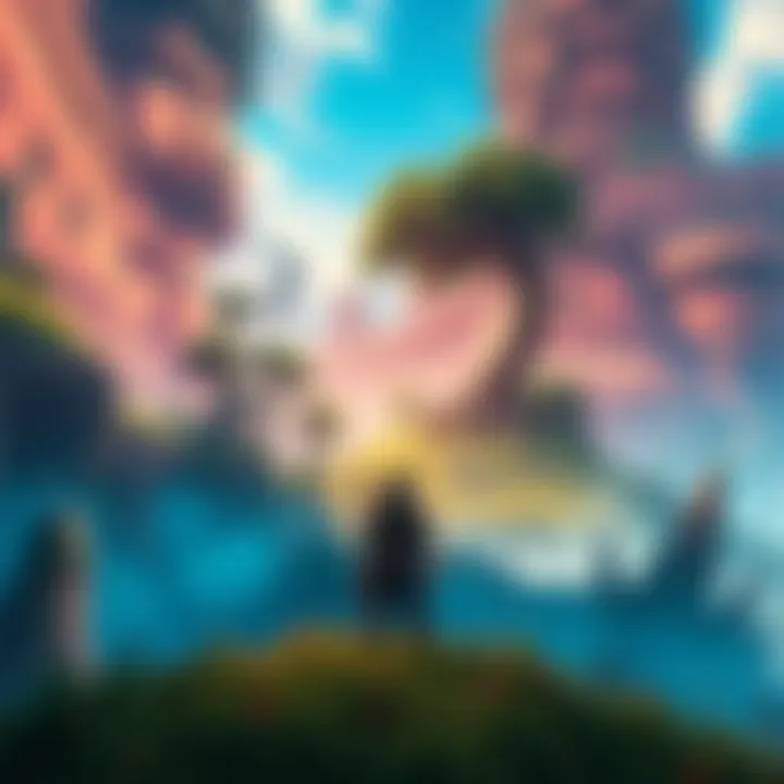 A character exploring a vibrant open world in a fantasy RPG, showcasing simple combat with colorful landscapes.