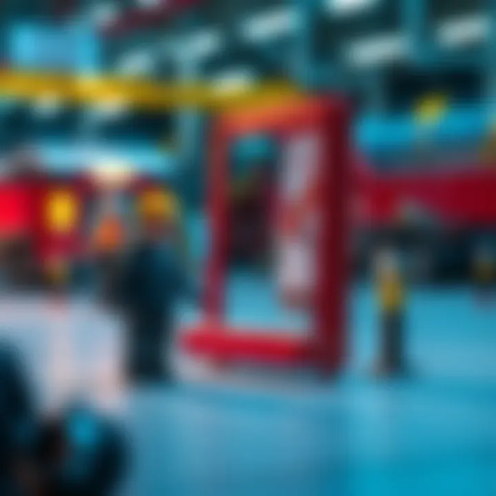 A humorous visual showing a small operator next to a large frame, highlighting the funny size difference.