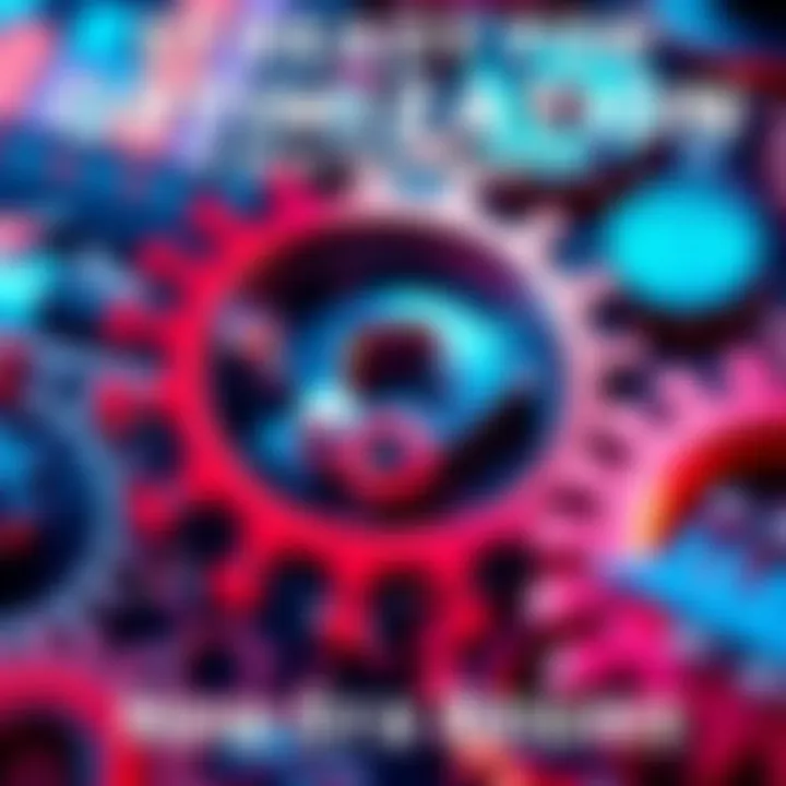 A graphic showing gears and charts symbolizing optimization in business and personal growth.