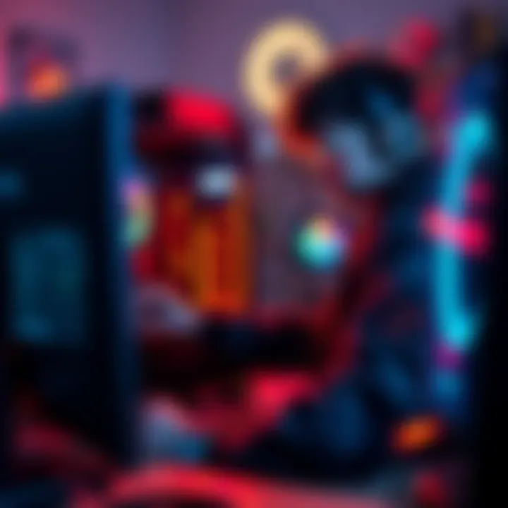 A gamer adjusting settings on a PC to improve FPS performance