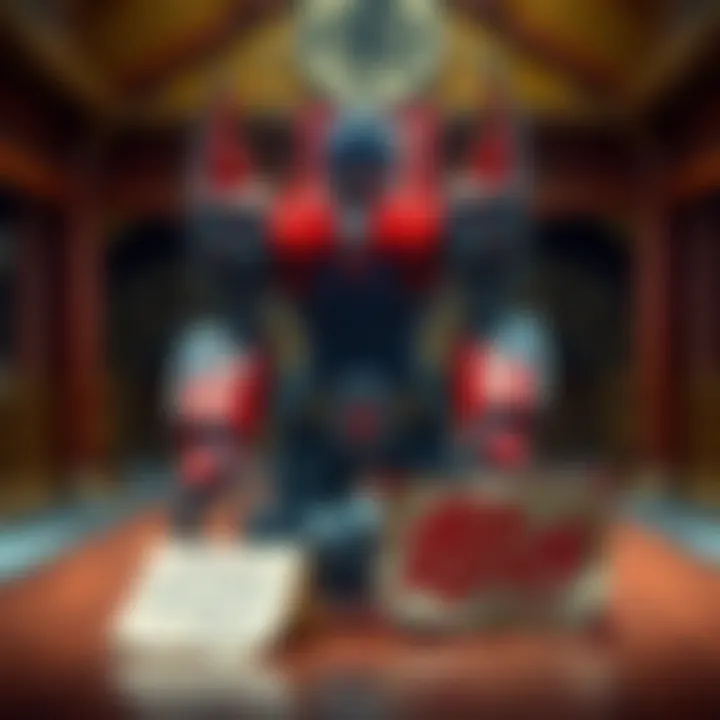 A detailed sculpture of Optimus Prime displayed in a dojo setting, with a surprising note nearby.