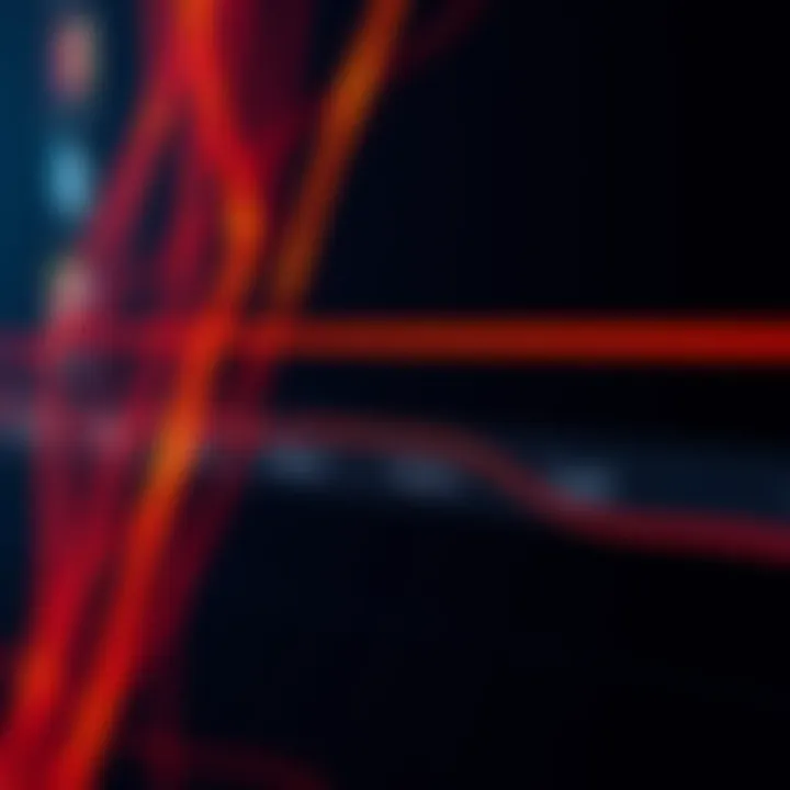 Close-up of a computer taskbar displaying orange lines against a non-dark background