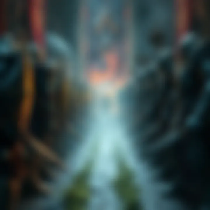 A group of orc warriors in fantasy armor, ready for battle in a gaming environment.