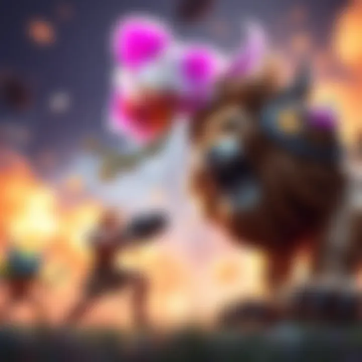 A powerful Orchid character triumphs over a cautious Lion character in a gaming scene, showcasing the dynamics of strength and strategy in modern matchups.