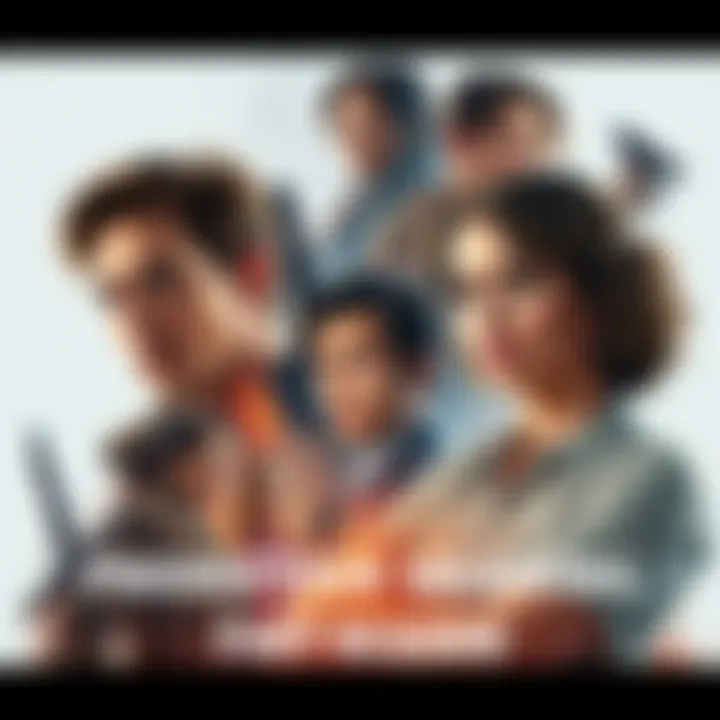 A detailed production drawing showcasing characters and scenes from the first season, highlighting the artistic work behind the series.