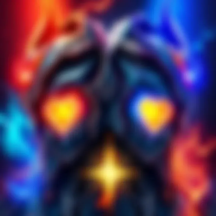 Artistic design of Orion and Sirius featuring helmeted styles and ambigrams