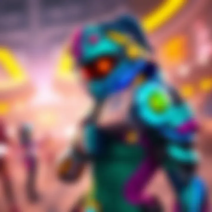 A colorful Orisa skin that highlights her Galactic Weapon in a vibrant gaming setting