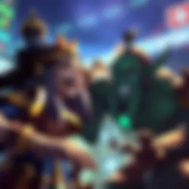 Orisa playfully interacts with Hanzo, both characters sharing a funny moment before a gaming match