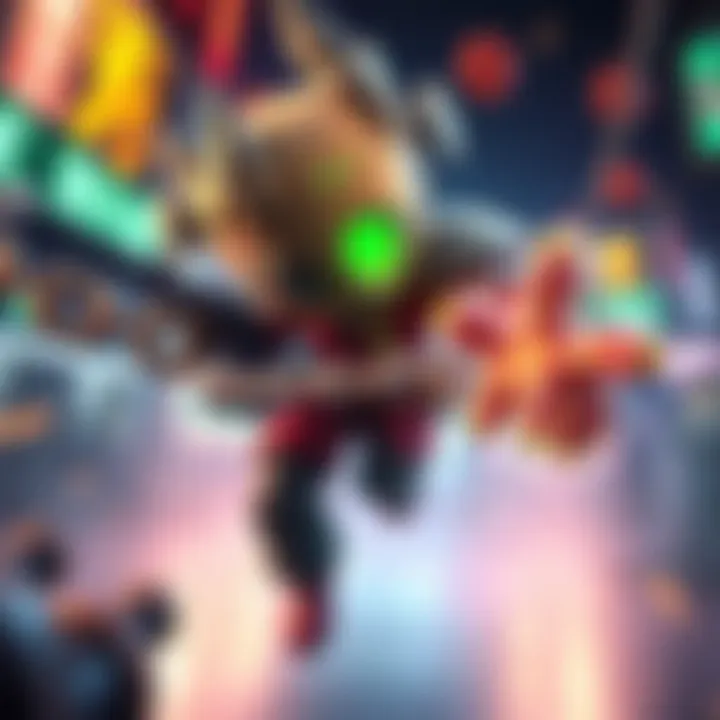 A player trying to chain Orisa in the game Mizuki's Chain, showing focused aim and gameplay dynamics