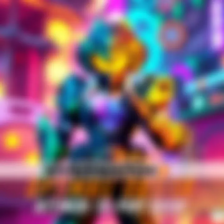 Orisa character standing ready for battle in a colorful game environment