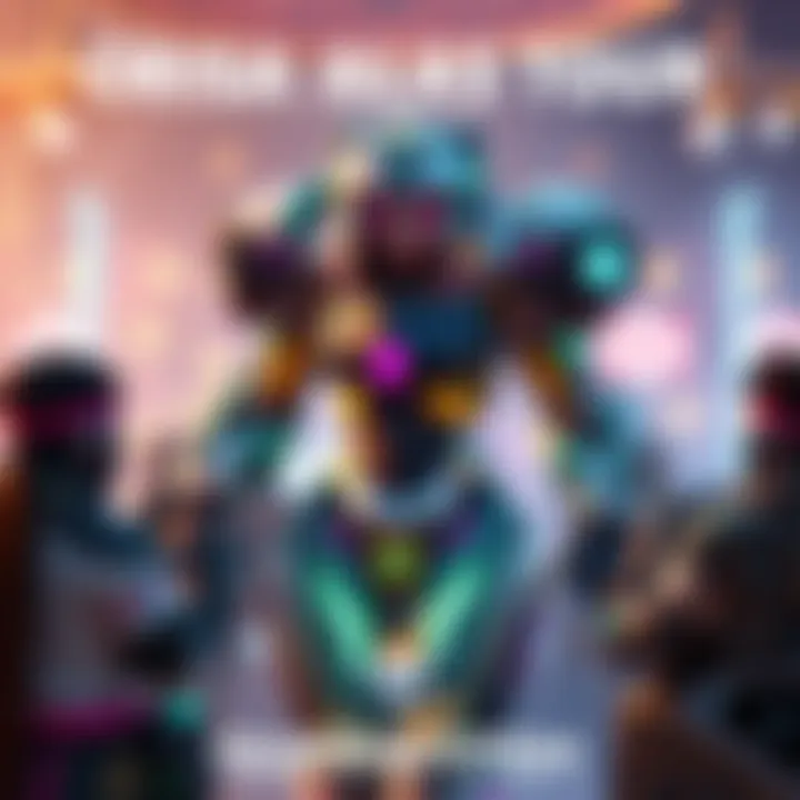 A gaming scene showing Orisa, a strong robotic character, surrounded by other players discussing her balance in Overwatch.