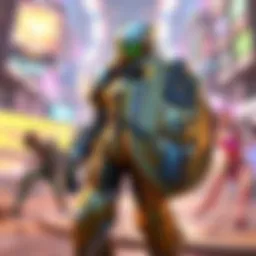 Orisa in Overwatch Gameplay Orisa, the robot character from Overwatch, stands in a battle stance with a shield, surrounded by vibrant game graphics. Her new design reflects recent changes in the game.