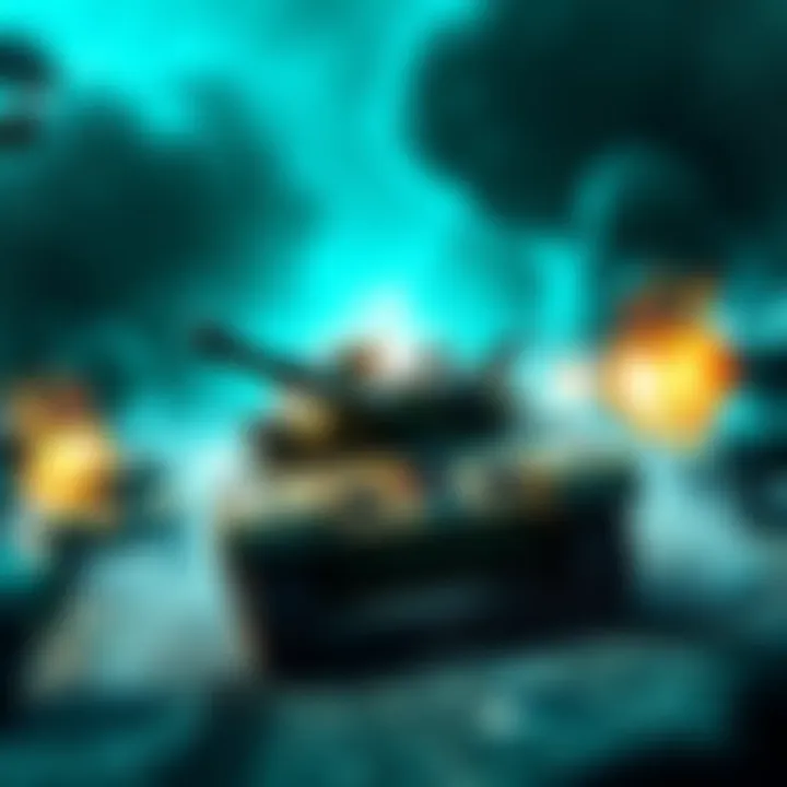 A fierce tank battle scene showing Orisa and JQ clashing in a competitive match, showcasing their abilities and strategies.