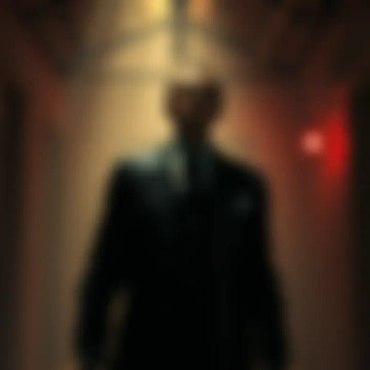 Osmund Saddler, the dull antagonist from Resident Evil, stands in a dimly lit room looking unengaging.