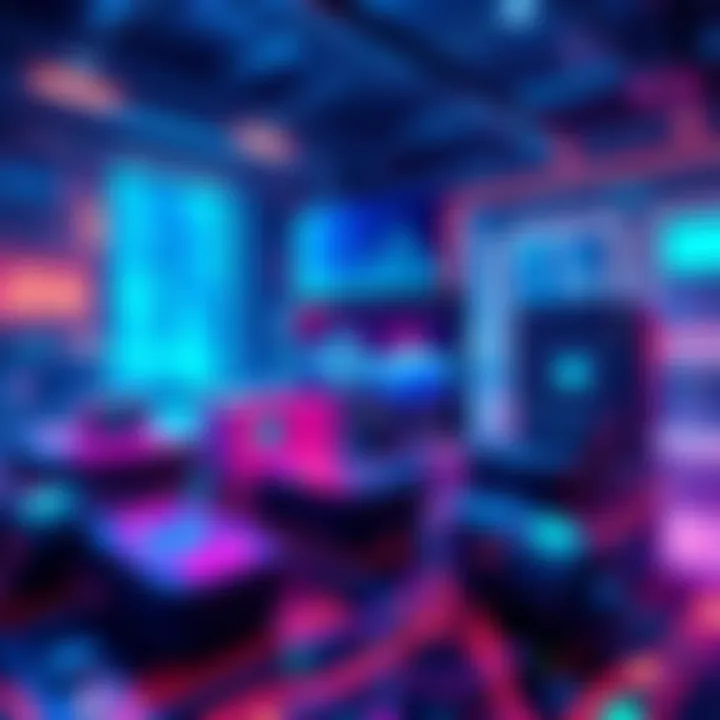 A futuristic representation of OTA technology advancements, showcasing devices and connectivity in a digital environment.