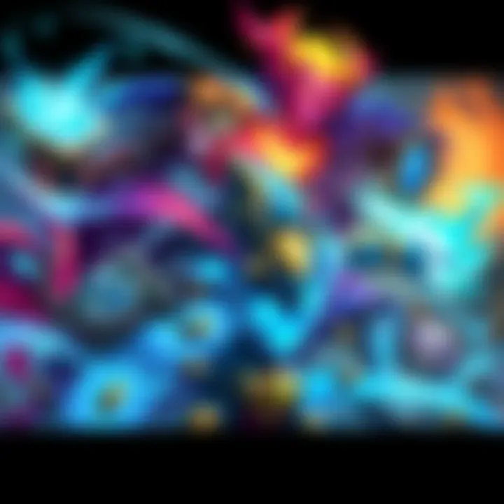 A collection of colorful trading cards featuring powerful characters and spells that represent one-turn-kill strategies in a card game.