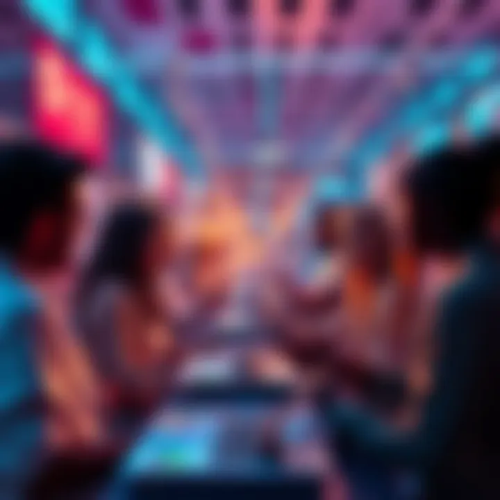 A visual representation of people connecting and communicating online through the Otteris platform in 2025.