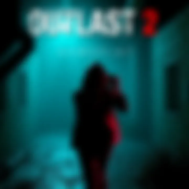 A dark, suspenseful environment showing a character exploring a creepy area with a camera, capturing the horror theme of Outlast 2