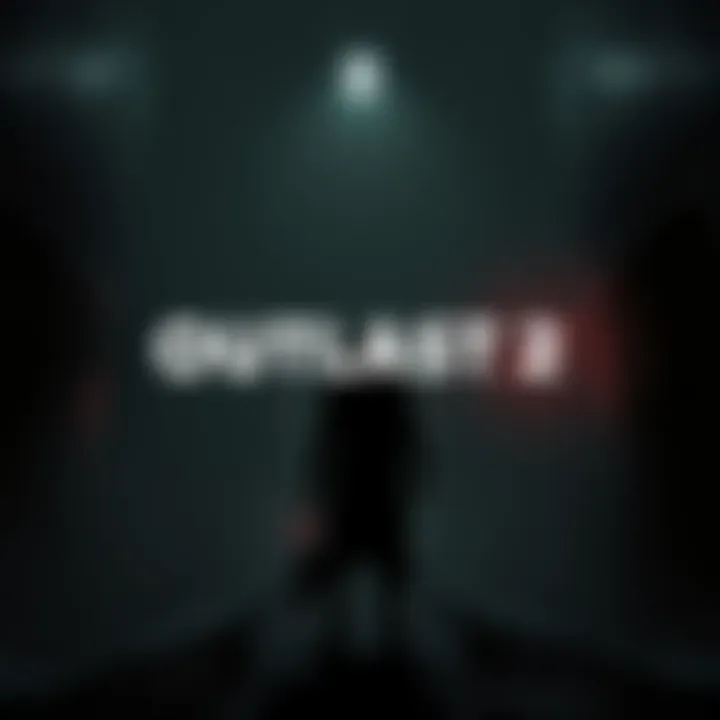 A dark and eerie environment from Outlast 2 featuring a shadowy character and unsettling atmosphere.