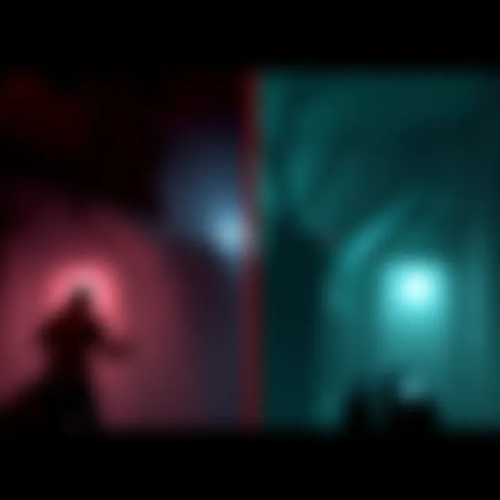 A split-screen view showing scenes from Outlast 2 and the original Outlast, highlighting differences in graphics and atmosphere.