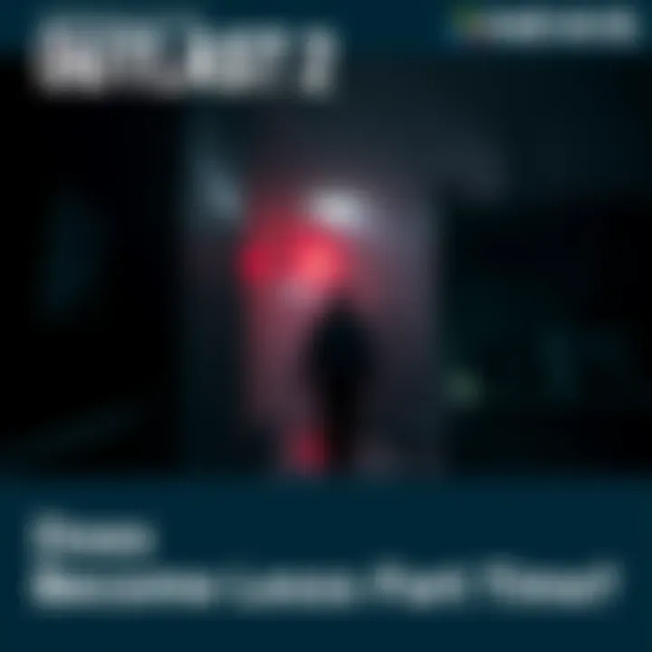 A tense moment in Outlast 2 showing the dark environment and a character navigating through eerie surroundings.