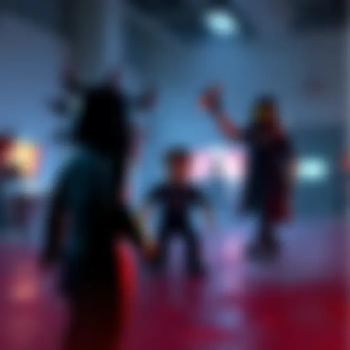 A scene showing Outlast characters interacting in a Roblox environment with players engaged in gameplay.