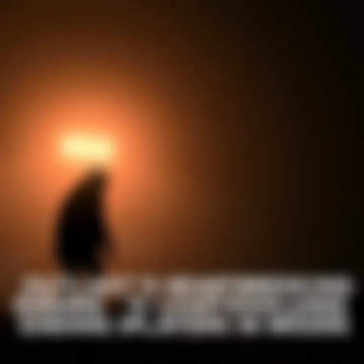 A player character standing in a dark, eerie environment, reflecting on a tragic event, with a somber atmosphere surrounding them.