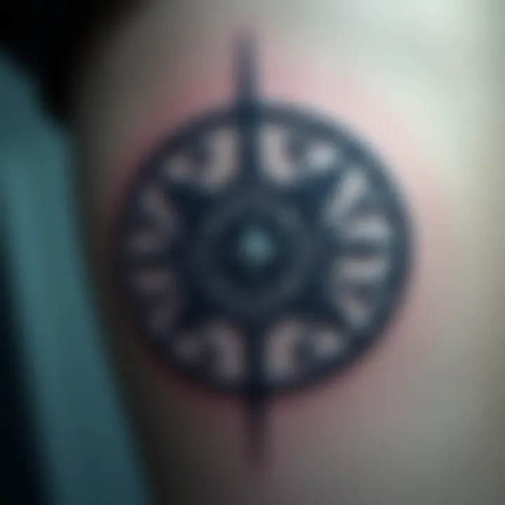 A detailed tattoo design of the Outsider symbol from the Dishonored universe, showcasing its unique and intricate lines.