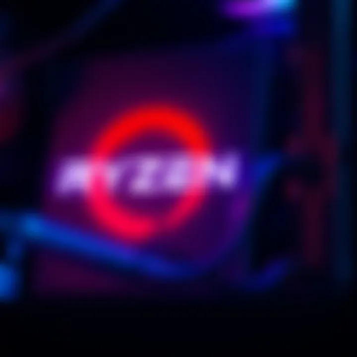 Close-up of a Ryzen 9 5950X CPU with a high temperature warning on the screen