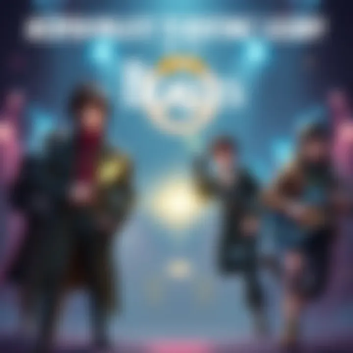 A group of Overwatch characters styled with elements reminiscent of The Beatles, showcasing music and gaming themes