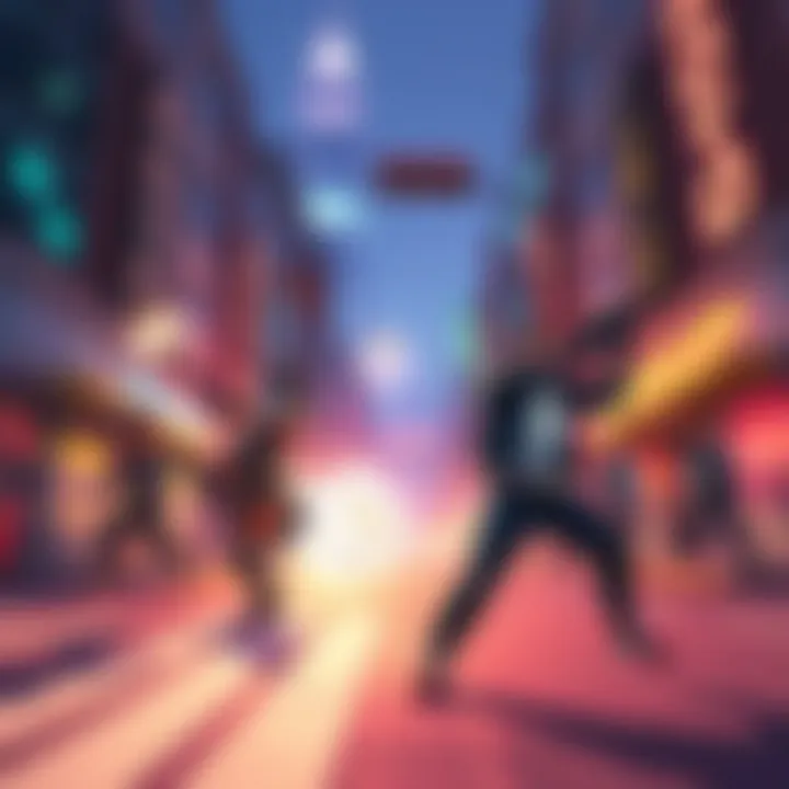 Overwatch 2 Queens Street Map Bug Players exploiting a bug in Overwatch 2's Queens Street Map, showing characters in action