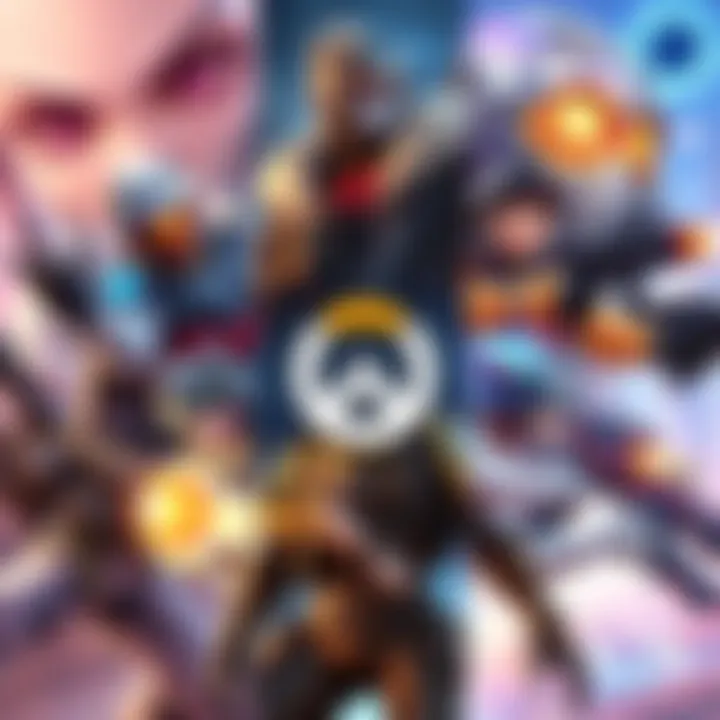 Overwatch 2 Heroes Comparison A collage showing various Overwatch 2 heroes in action, highlighting Cassidy and projectile heroes, illustrating their different play styles and difficulty levels.