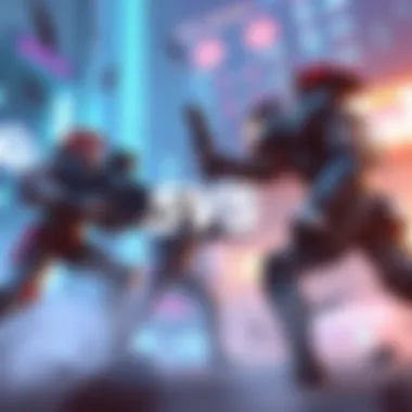 A scene showing two teams engaging in a 5v5 match in Overwatch, highlighting locked roles and strategic gameplay.