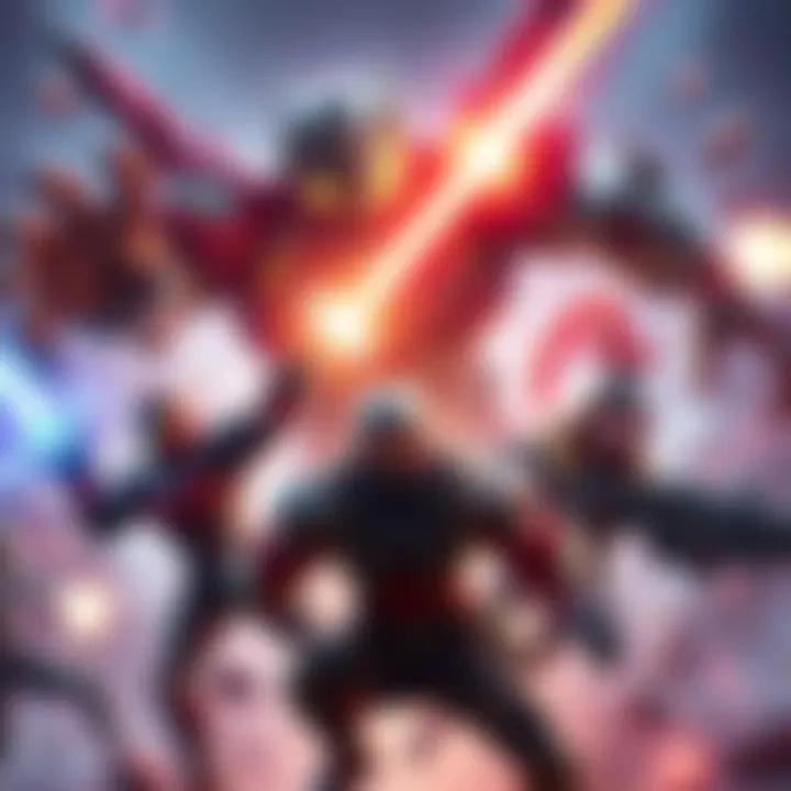 Overwatch characters face off against Ultron in an intense battle, showcasing their unique abilities.