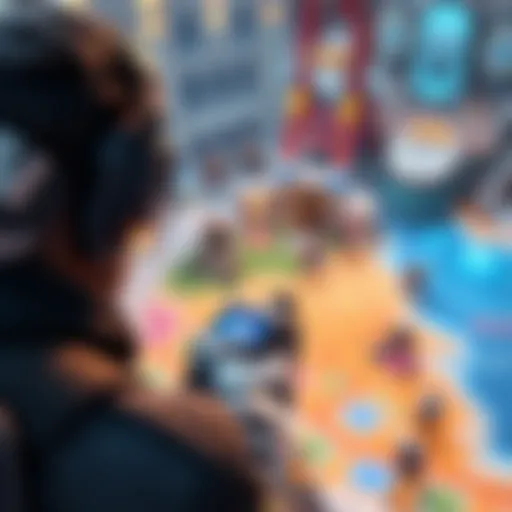 Gameplay in Overwatch for beginners A player experiencing Overwatch, focusing on a colorful map with characters battling.